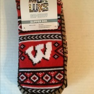 Muk Luks Gameday Slipper Sox Wisconsin Size Small